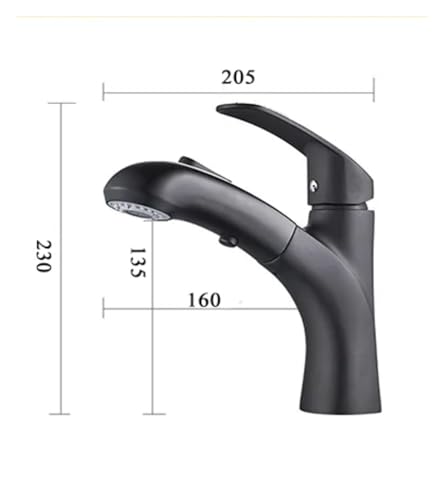 Grifo de lavabo extraíble negro que transforma tu baño en un espacio moderno y funcional 2
