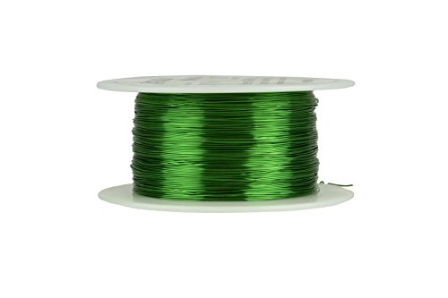 TEMCo 27 AWG Copper Magnet Wire - 8 oz 785 ft 155°C Magnetic Coil Green