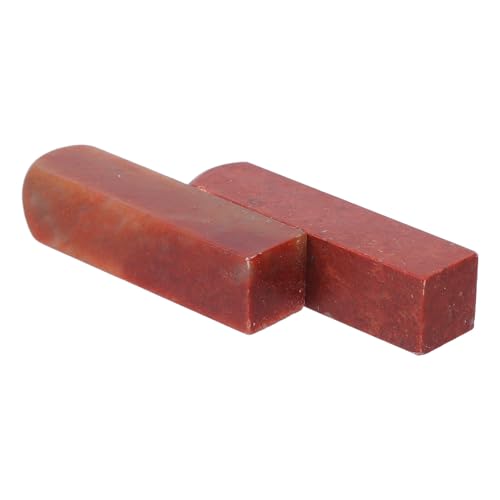 ABOOFAN Piedra para Tallar Sello Tradicional Chino 2 Piezas Cabeza Redonda Pulida Color Rojo Material Resistente para Caligrafía y Pintura Pincel Accesorios de Arte DIY