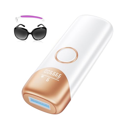 IPL Geräte Haarentfernung Laser mit Kühlfunktion, MAX 19.8J, 999.900 Lichtimpulse, 9 Energiestufen, Schmerzfreie IPL Haarentfernungsgerät für Frauen, Männer, Achseln, Bikini, Beine, Körper, Weiß