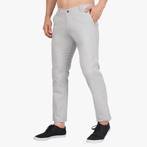 Image of Men's Regular Fit Linen Trousers | Slim Fit Lightweight Casual Pants | Stylish Dress Pants for Office or Travel | Premium Luxury Linen Trouser Pant with Breathable Comfort
