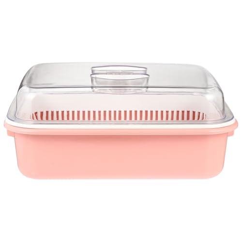 ASAKKURA Cesta de Drenaje Resistente para Secar Biberones y Vajilla para Cocina en Casa Estante de Pp Rosa Doble Capa
