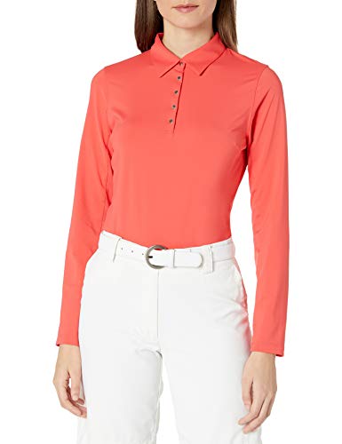 Cutter & Buck Women's Moisture Wicking, 50+ Upf, Long-Sleeve Luca Polo Shirt, Spark, Small #TOP13