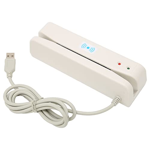 Bewinner Lector de Tarjetas de Crédito Magnéticas USB el Lector de Tarjetas de Crédito Magnéticas USB Admite Deslizamiento Bidireccional para Bancario, POS, Etc.