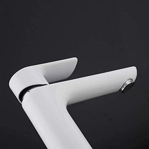 Robinet de lavabo blanc laqué à base haute pour vasque de salle de bain