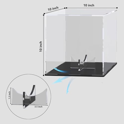 UoYeet Football Display Case with Ball Holder, Clear Display Box for Full Size Football Soccer Volleyballs, Sports Memorabilia Showcase