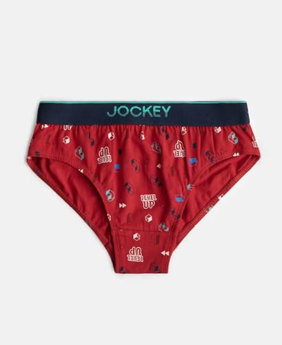 Image of Jockey PB04 Boy's Super Combed Cotton Elastane Stretch Printed Brief with Ultrasoft Waistband (Pack of 2)