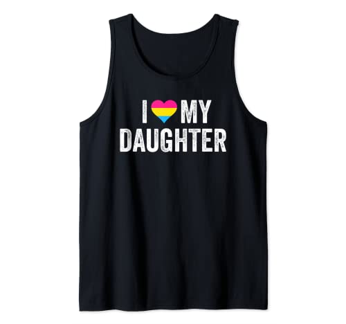 I Love My Daughter Pan Pride Gift Día de la Madre Día del Padre Camiseta sin Mangas