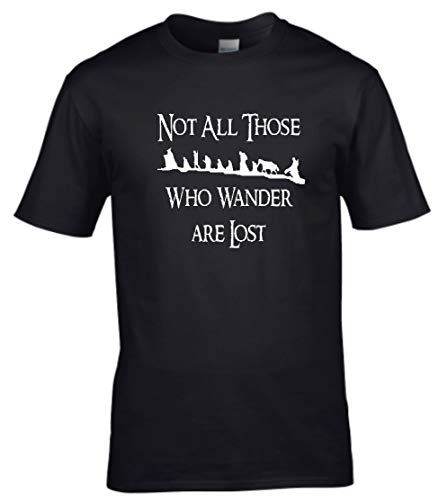 Image of Not All Those who Wander Lord of The Rings Movie Inspired Retro Mens T-Shirt (x-Large) Black