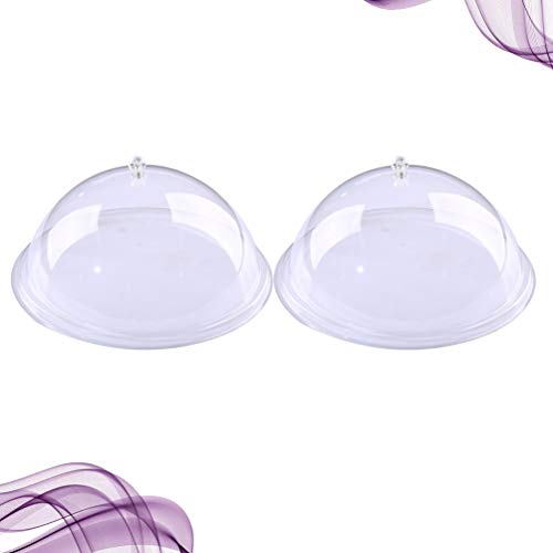 Cabilock – 2 peças de 21 cm, capa transparente para alimentos, cúpula de plástico transparente com c