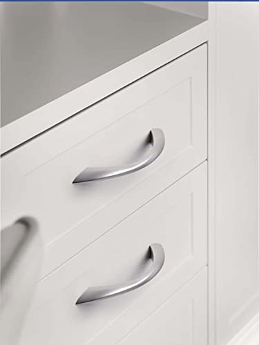 Image of 5 Pack Brushed Nickel Cabinet Pulls 3-3 /4 Inch Arch Twisted Silver Handles Drawer Kitchen Cupboard Bathroom Dresser Cabinet Hardware Zinc Alloy