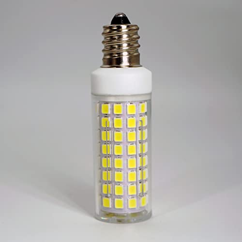 Zhzhled E12 Led Bulb Dimmable 10W Equivalent To Halogen Bulb 100 Watt 1000Lm, Daylight White 6000K T6 Base E12 C7 Candelabra Led Light Bulbs For Ceiling Fan Chandelier, Ac 120V (6 Pack) #TOP6