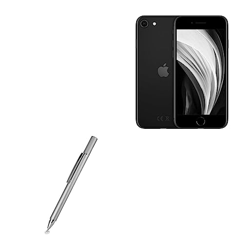 BoxWave Stylus Pen Compatible with Apple iPhone SE (2020) - FineTouch Capacitive Stylus, Super Precise Stylus Pen - Metallic Silver