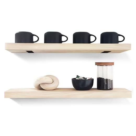 Habudda Floating Shelves, Wall Shelf, Unfinished Solid Natural Wood for DIY