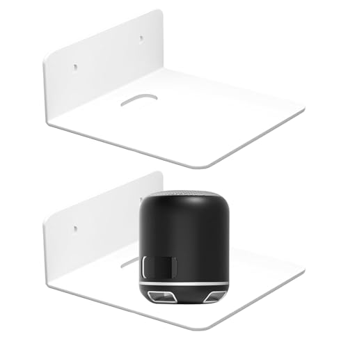 2 estantes de pared para cámara, estantes pequeños para el hogar, estante adhesivo flotante para dormitorio, sala de estar, baño, cocina, cuarto de bebé, monitor de altavoz