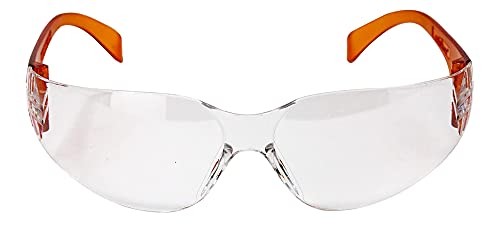 Image of BISON LIFE Clear /Orange Safety Glasses for Men & Women, ANSI Z87.1,144 Pack