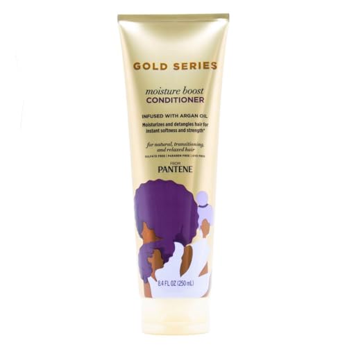 Pantene Pro-V Gold Series Moisture Boost Conditioner, 8.4 Fluid Ounce for African American, Ethnic and Curly Hair Care