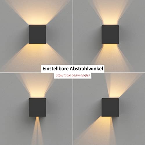 ledscom.de Applique murale CUBEL pour l'extérieur, IP65, up/downlight, anthracite mat, carrée, 1x G9 max. 10W – vue 5