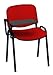 KARISMA - ISO Imbottito D/2 + TAV, Sedia in Plastica Ufficio/Scuola più Tavoletta Ribaltina Scrittoio, Rosso
