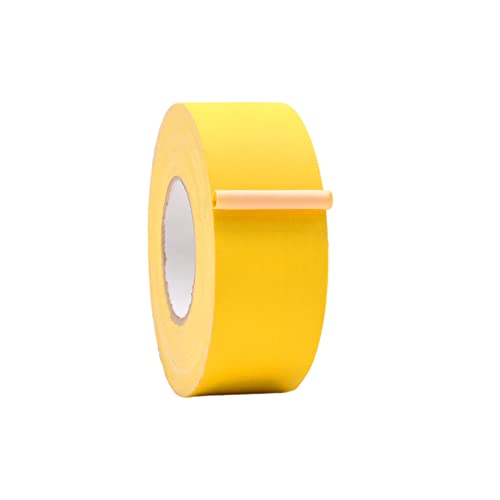 WOD Gaffer Tape, Yellow Low Gloss Finish Film, 2.5 inch x 60 ft. Residue Free, Non Reflective Cloth Fabric, Secure Cords, Water Resistant, Photography, Filming Backdrop, Production