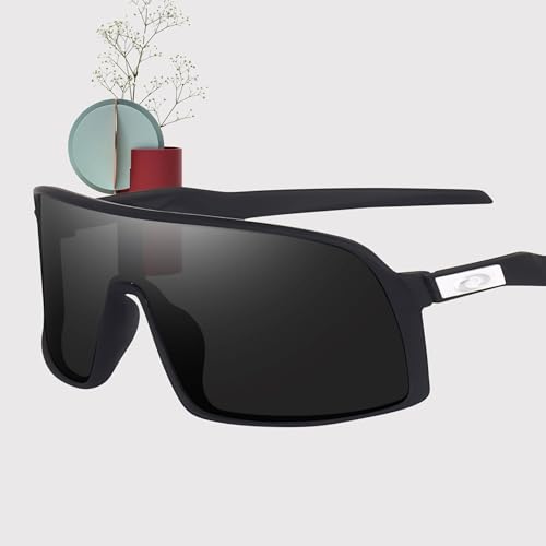 Image of IFLASH Non Polarized Mirrored Oversized Sports Sunglasses for Men Women, Outdoor Cricket Cycling Hiking Fishing Running Driving Baseball UV 400 Protection Anti Glare Goggles (BLACK)