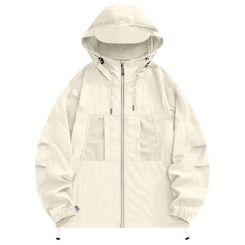 NUSGEAR Chaqueta con Capucha Mujer Impermeable Chaqueta Mujer de Protección Solar Ligero Transpirable Ropa al Aire Libre Casual Abrigo Elegantes S-4XL