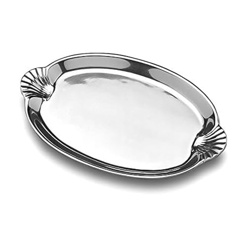 Wilton Armetale Sea Life Scallop Handled Oval Serving Tray, 10.75-Inch-by 16.5-Inch -