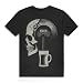 Bier Totenkopf Herren T-Shirt Zapfhahn Bierfass Skull Dark Style Black/S