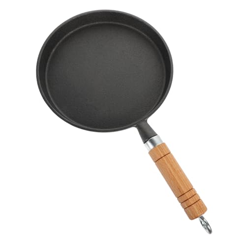 OUNONA Frying Pan Skillet Cooking Pancake Griddle Stainless Pancake Pans with Top The Eggs Nonstick Pizza Pan Baking Pan Crepe Maker Pan Breakfast Pan Fried Egg Pan Crepe Wooden