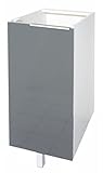 Berlioz créations CP3BG - Mueble bajo de Cocina con 1 Puerta (30 cm), Color Gris Brillante