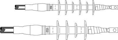 3M COLD SHRINK QT-II OUTDOOR TERMINATION KIT 7665-S-HSG-8, 5-35 KV, INSULATION OD 1.05-1.80 IN, 1/KIT
