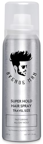 Avenue Man Super Hold Hairspray for Men - Travel Size Men Hair Spray for Long-Lasting Control - Shapes, Lifts & Holds Hair - Mens Hair Spray Extra Hold for Effortless All-Day Control - 1.76 oz