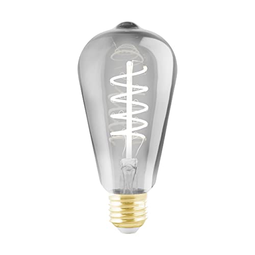 Eglo Dimmable E27 LED, vintage spiral filament light bulb, piston-shaped Edison lamp for retro lighting 4 watt, 100 lumen