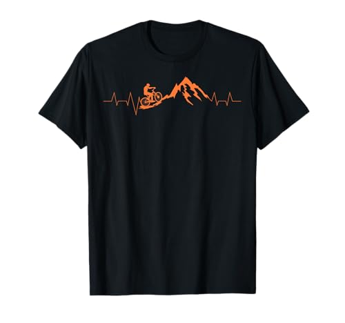 Mountain Bike Heartbeat Shirt | Cute Bike Heartbeat Tee Gift T-Shirt