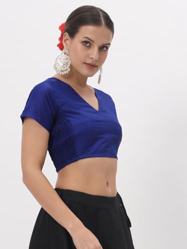 Image of studio rasa Women's Silk Blend Stretchable Blouse for Festive Wedding Party