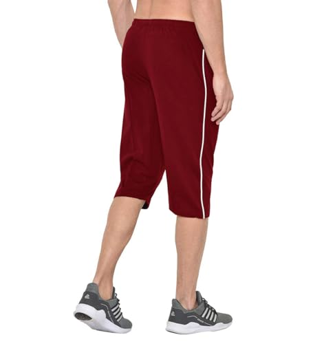 Image of Men's Regular Fit Cotton Three by Fourth, 3 /4th, Man Capri, Capris, Three Quarter, Capri for Men, Printed, Sports Running, Three Quarte, Casual Lounge Short, Nightwear Sleep Shorts, Pack of 2
