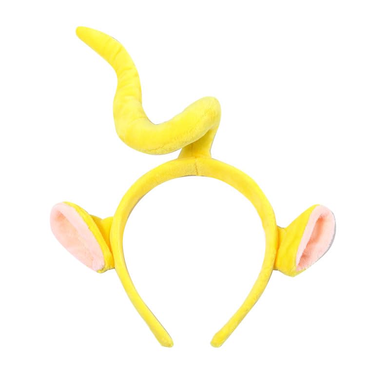 PHQOORYTH Womens Headbands Ears Fashion Headwear Yellow Hairband Hair Costume Accessories for Adult Halloween Cosplay Party Decorations