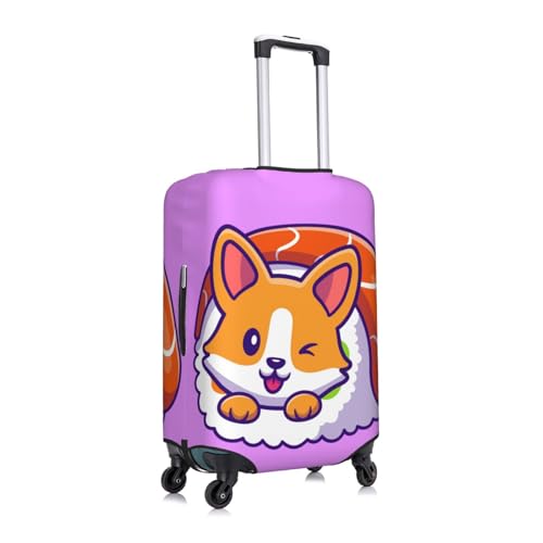 Corgi In Sushi Roll Print Luggage Cover Elasticated Suitcase Covers TSA Approved Stylish Scratch Washable Resistant Case Protector for Kids and Adults3