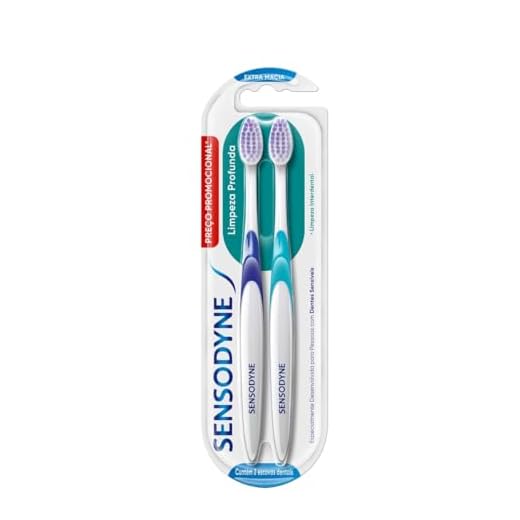 Sensodyne Limpeza Profunda Escova de Dente Extra Macia para Dentes Sensíveis - Kit com 2 unid.