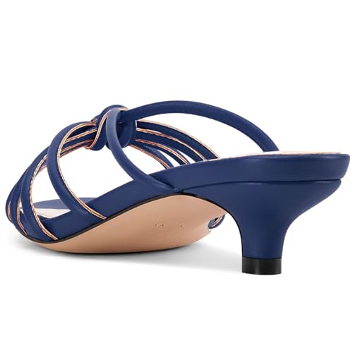 Image of TNYNFBEB Womens Sandals Mules Low Kitten Heel Open Toe Shoes Slip-on Slingback Prom Party Dress Summer 1.4 Inches Heels