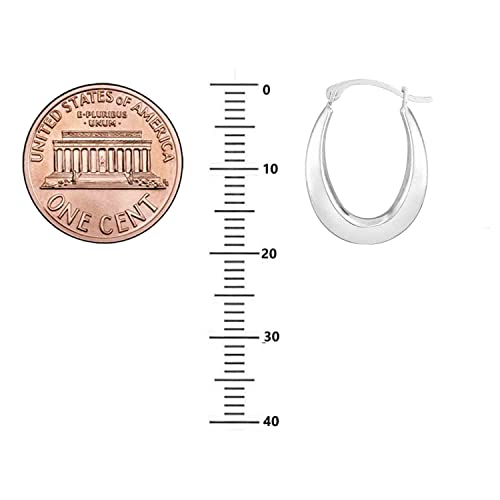 Ritastephens 10K White Gold Oval Light Weight Hoop Earring3