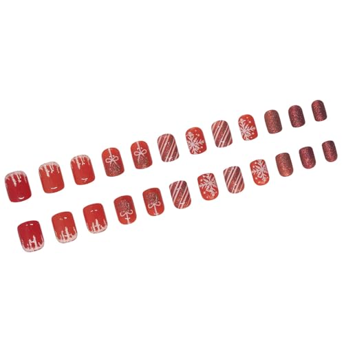 爪に24倍きらびやかなプレスショートスクエア人工スノーフレークフルカバークリスマスの虚偽