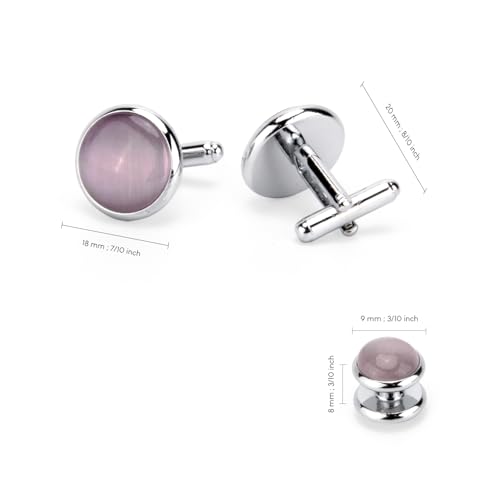 Mancornas redondas para camisa de smoking de hombre miniatura 3