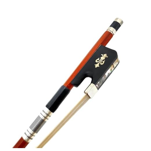 Arco para contrabajo 3/4, madera de Brasil, ébano, rana natural, crin de caballo para principiantes