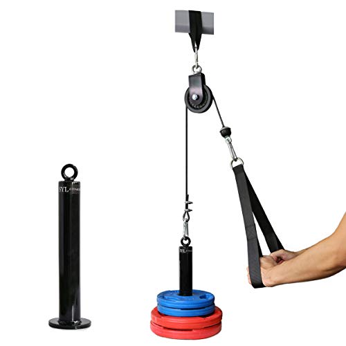 SYL Fitness LAT Pulley System Cable Machine Attachment with Loading Pin for Pull Down Crossover DIY Garage Gym Equipments