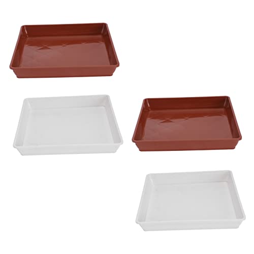 Toddmomy 4 Piezas Bandejas de Plástico para Macetas Bandejas Cuadradas Especiales para Bonsáis Simple y Práctico Previene y Tierra para Jardín