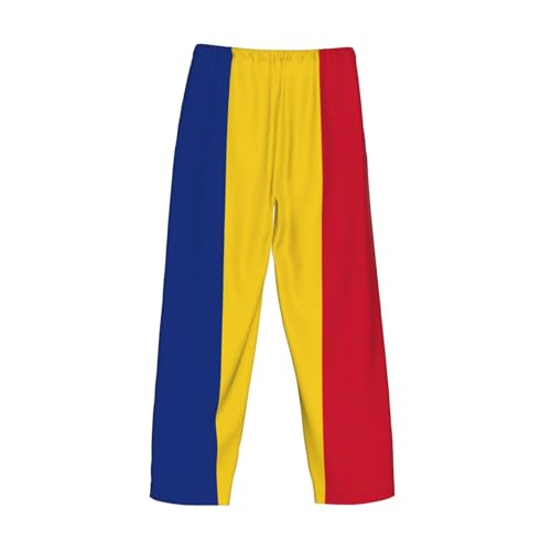 Flag of Romania print Men's Pajama Pant Soft Lounge Sleep Pants Pockets Mens Novelty,Funny pj for men3