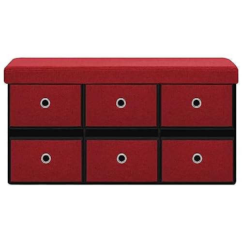 Coffre de rangement compact bordeaux pour optimiser une entrée encombrée