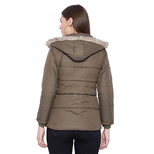 Image of VERO AMORE Women's Black winter wear full sleeve solid parka Jacket-2072A