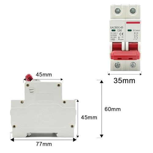 Evite cortocircuitos en paneles con este disyuntor solar CC 1000V 2P 16A mcb 2